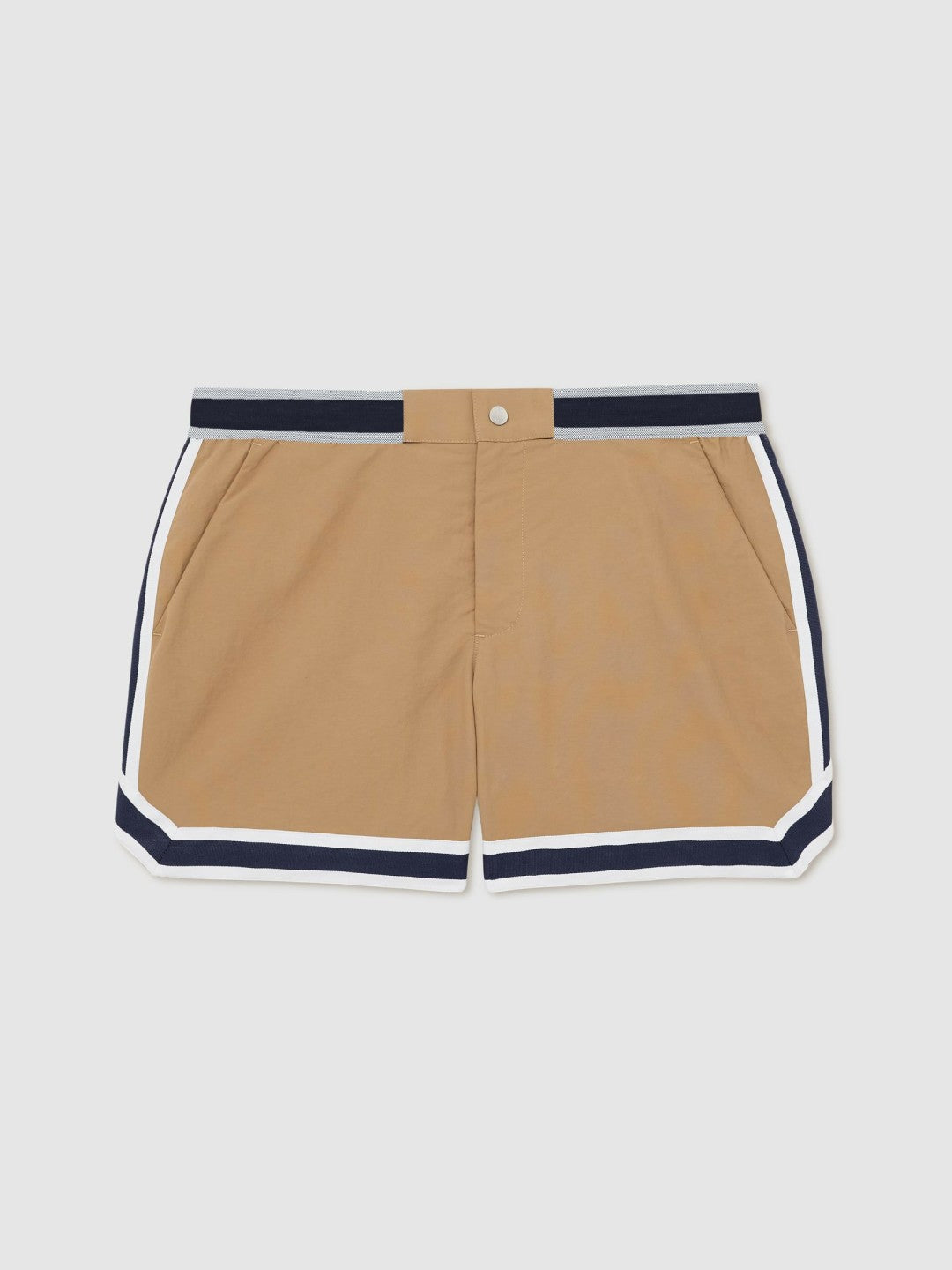 Reiss | | Ché Stripe-Trim Swim Shorts in Camel