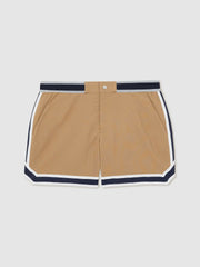 Reiss | | Ché Stripe-Trim Swim Shorts in Camel