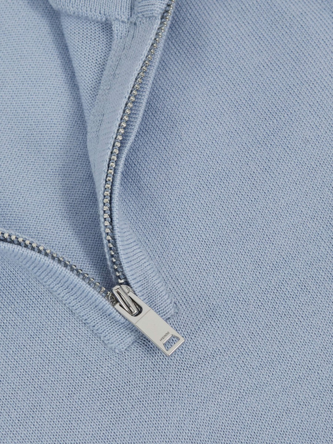 Reiss | 9-13 yrs Merino Wool Half-Zip Funnel Neck Jumper in Soft Blue Melange