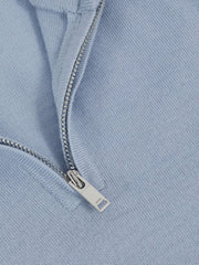 Reiss | 9-13 yrs Merino Wool Half-Zip Funnel Neck Jumper in Soft Blue Melange