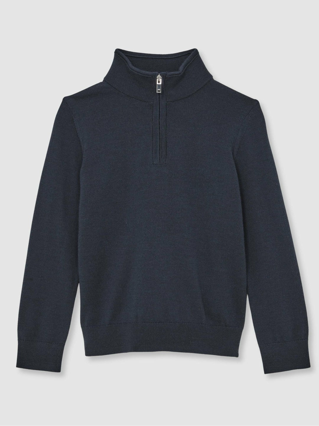 Reiss | 3-9 yrs Merino Wool Half-Zip Funnel Neck Jumper in Midnight Navy