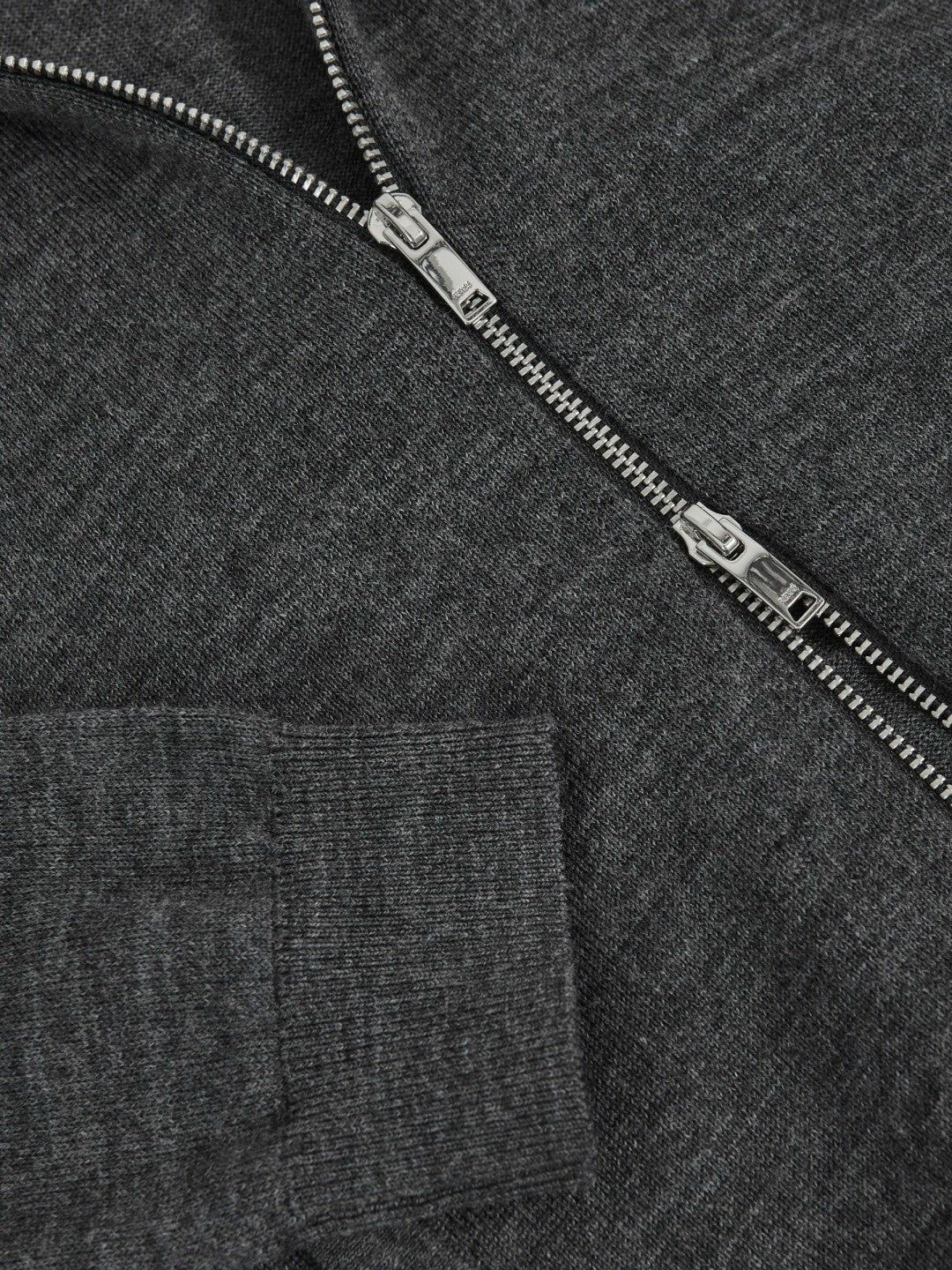 Reiss | 3-9 yrs Merino Wool-Blend Zip-Through Cardigan in Derby Grey Melange