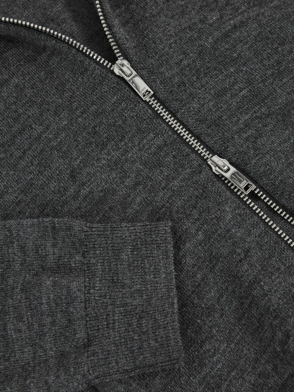 Reiss | 3-9 yrs Merino Wool-Blend Zip-Through Cardigan in Derby Grey Melange