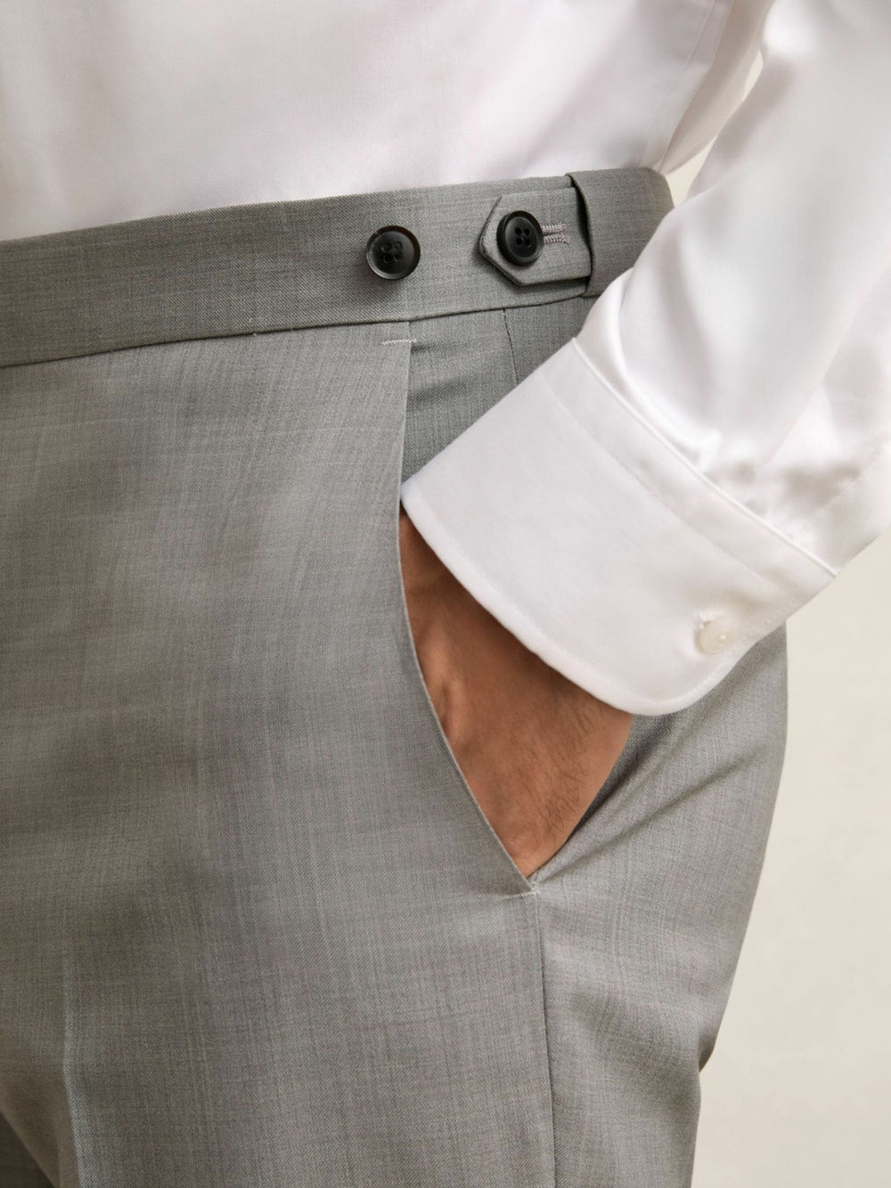 Reiss | Slim-Fit Wool Suit Trousers in Mid Grey