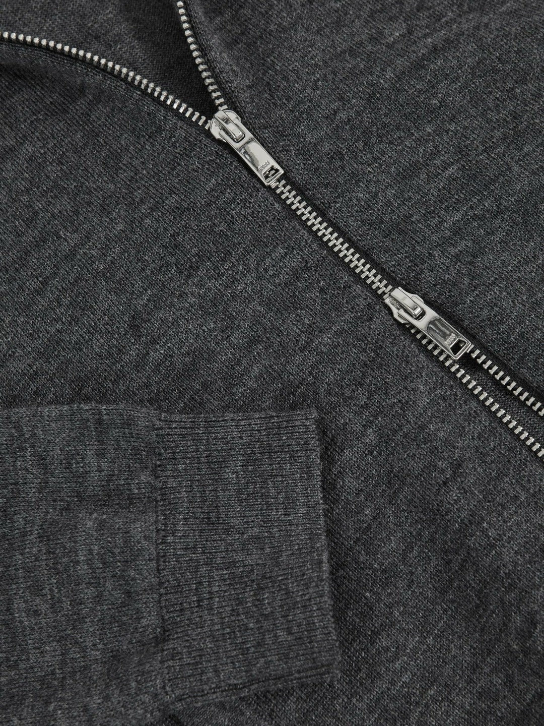 Reiss | 9-13 yrs Merino Wool-Blend Zip-Through Cardigan in Derby Grey Melange