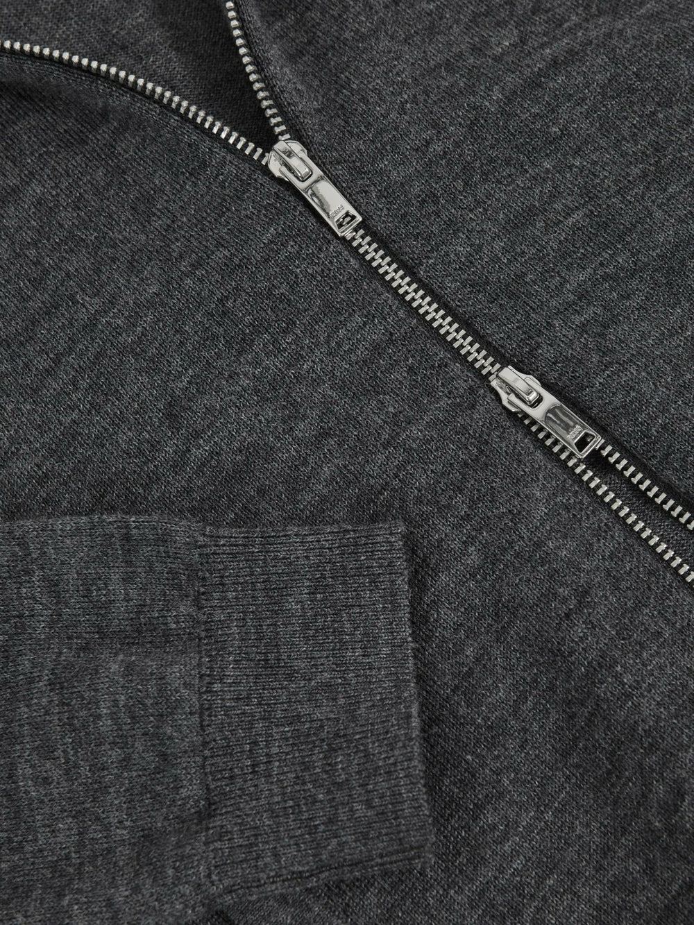 Reiss | 9-13 yrs Merino Wool-Blend Zip-Through Cardigan in Derby Grey Melange