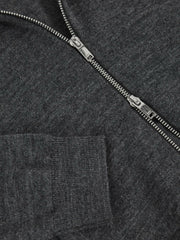 Reiss | 9-13 yrs Merino Wool-Blend Zip-Through Cardigan in Derby Grey Melange