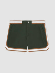 Reiss | | Ché Stripe-Trim Swim Shorts in Pine Green