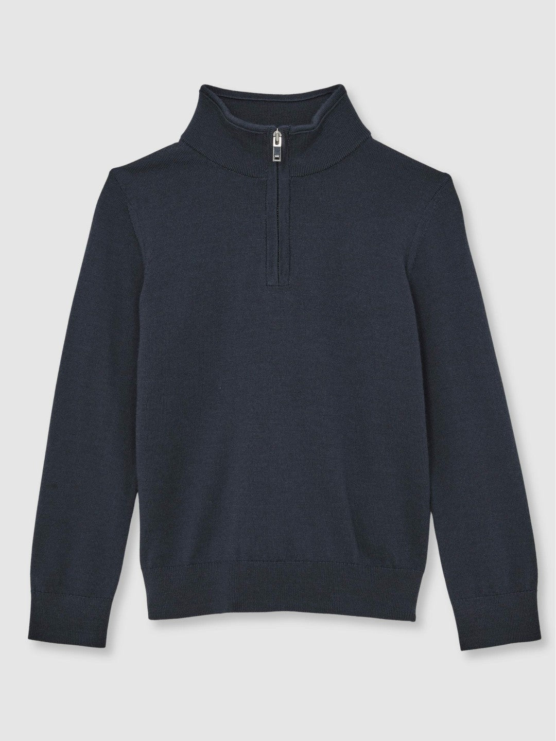 Reiss | 9-13 yrs Merino Wool Half-Zip Funnel Neck Jumper in Midnight Navy