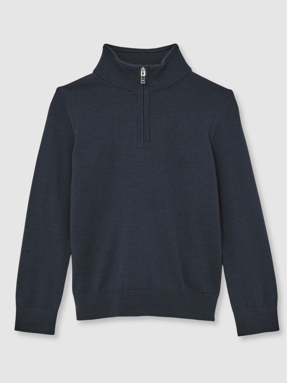Reiss | 9-13 yrs Merino Wool Half-Zip Funnel Neck Jumper in Midnight Navy