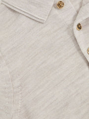 Reiss | 3-9 yrs Merino Wool Short Sleeve Polo Shirt in Wicker Melange