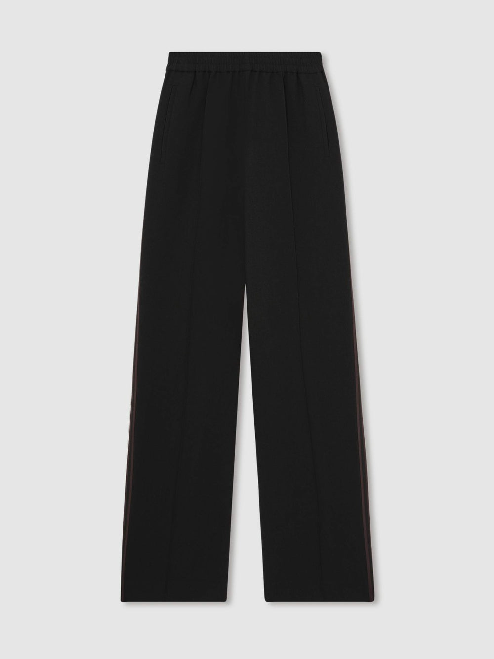 Reiss | Side-Stripe Wide-Leg Trousers in Black