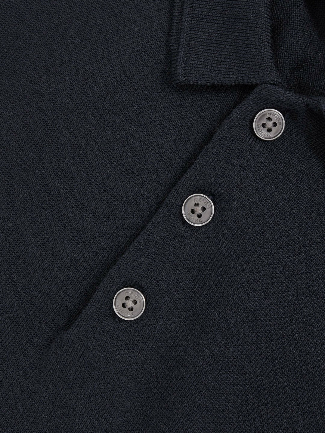Reiss | 3-9 yrs Merino Wool Short Sleeve Polo Shirt in Midnight Navy