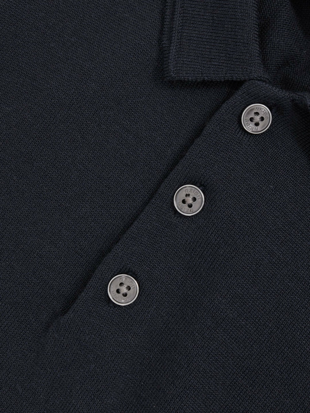 Reiss | 3-9 yrs Merino Wool Short Sleeve Polo Shirt in Midnight Navy