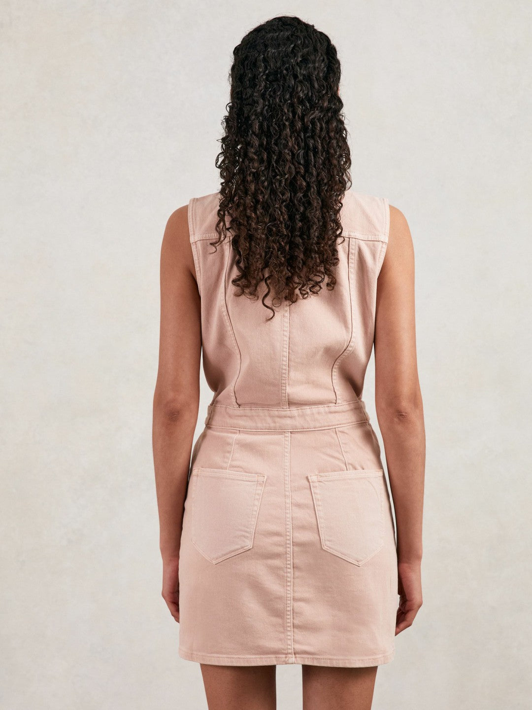 Reiss | Good American Denim Zipped Mini Dress in Petal Pink