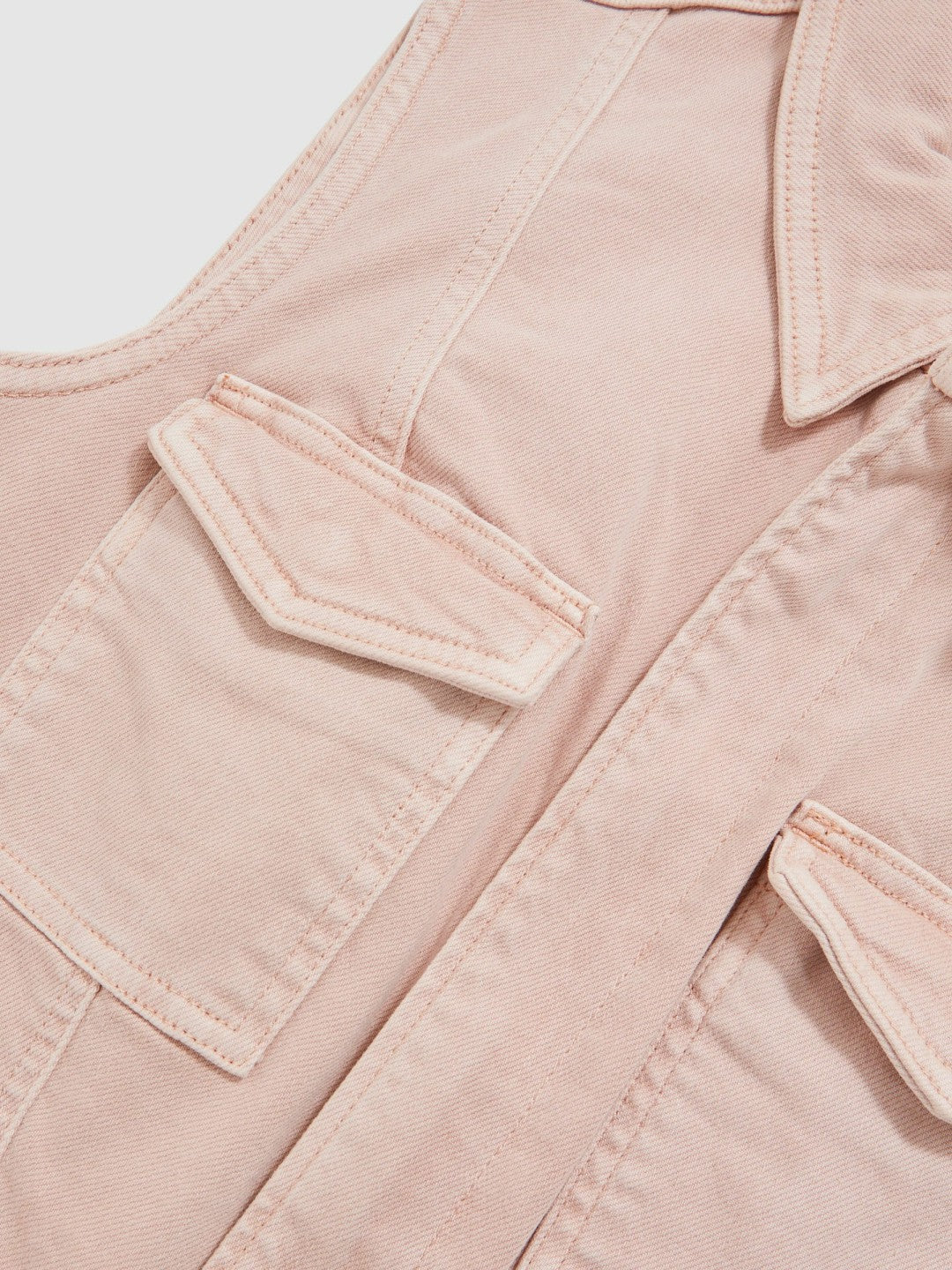 Reiss | Good American Denim Zipped Mini Dress in Petal Pink