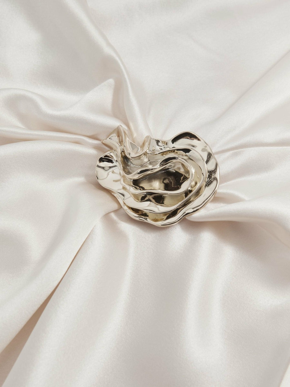 Reiss | Acler Satin Draped Maxi Dress in Ivory
