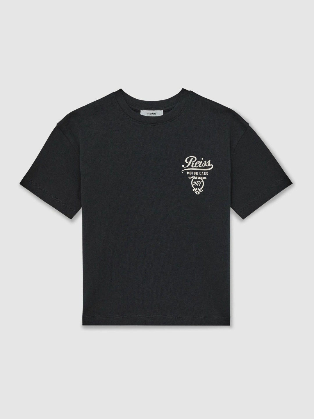 Reiss | 3-9 yrs Cotton Motor Cars-Print T-Shirt in Washed Blue/White
