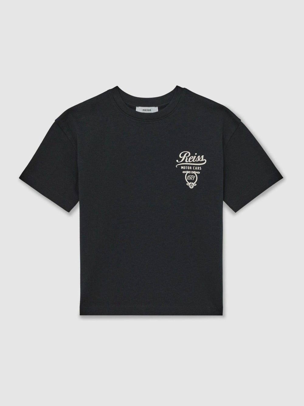 Reiss | 3-9 yrs Cotton Motor Cars-Print T-Shirt in Washed Blue/White