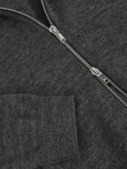 Reiss | 13-14 yrs Merino Wool-Blend Zip-Through Cardigan in Derby Grey Melange