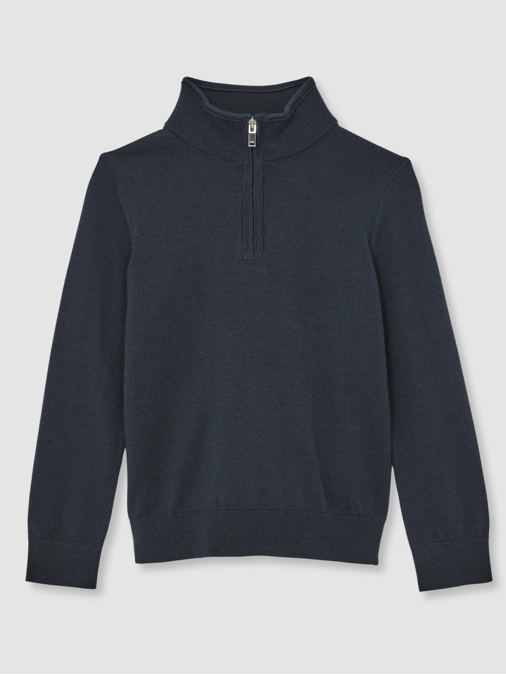 Reiss | 13-14 yrs Merino Wool Half-Zip Funnel Neck Jumper in Midnight Navy