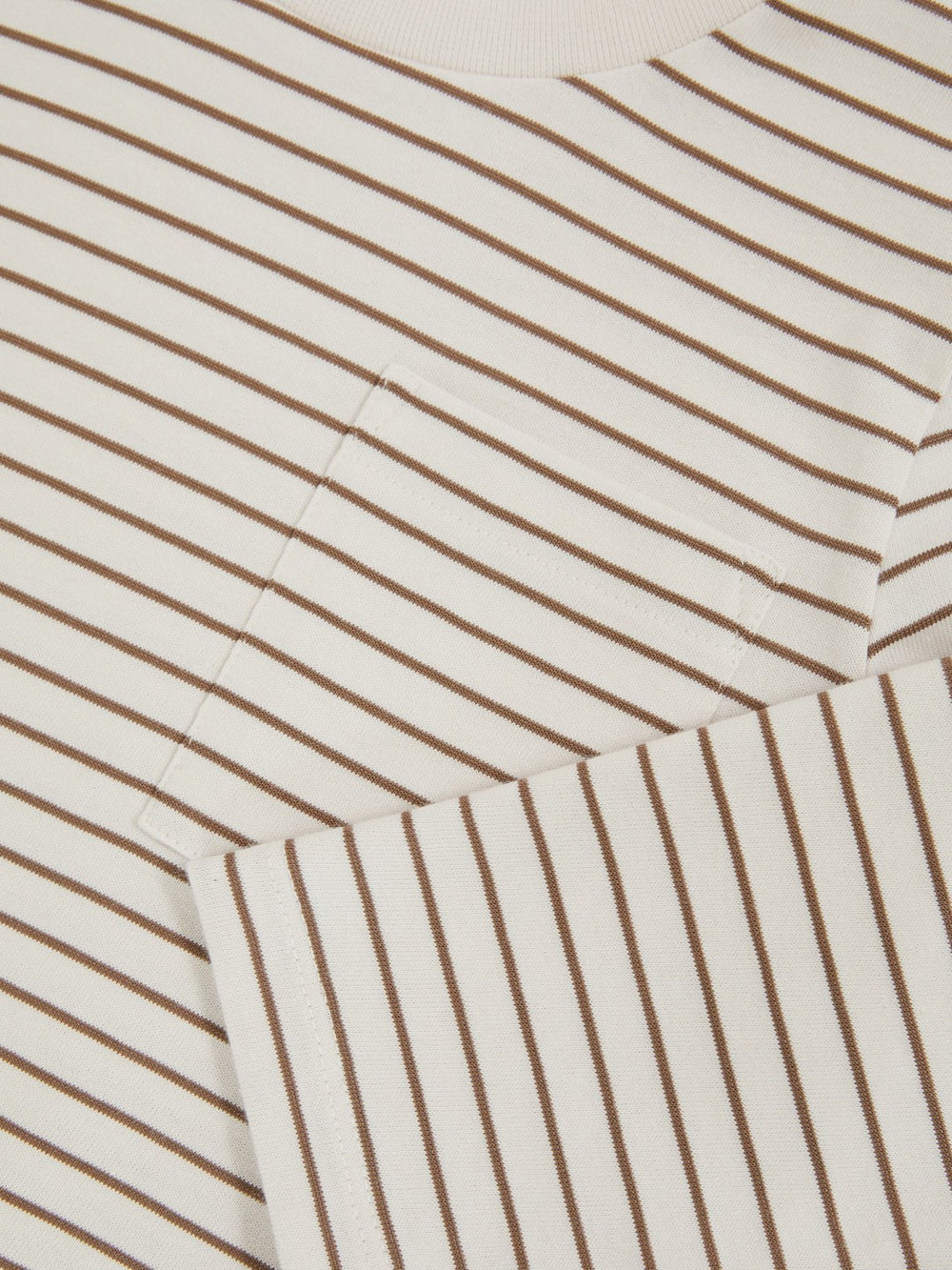 Reiss | 4-9 yrs Stretch-Cotton Stripe T-Shirt in Off White/Camel