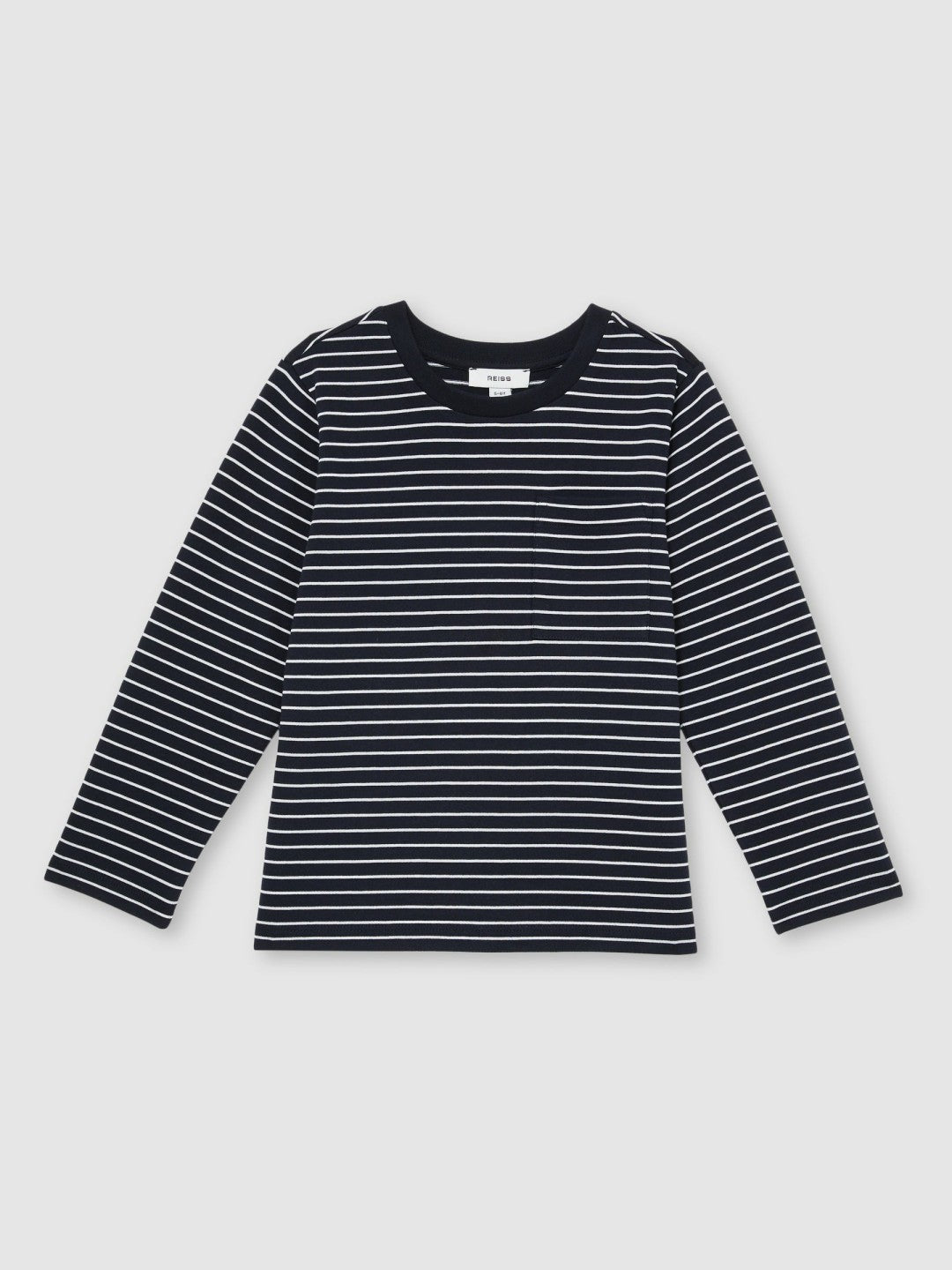 Reiss | 4-9 yrs Stretch-Cotton Stripe T-Shirt in Navy/White