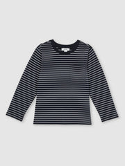 Reiss | 4-9 yrs Stretch-Cotton Stripe T-Shirt in Navy/White