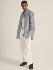 Reiss | | Les 100 Ciels Stripe Shirt in White/Navy