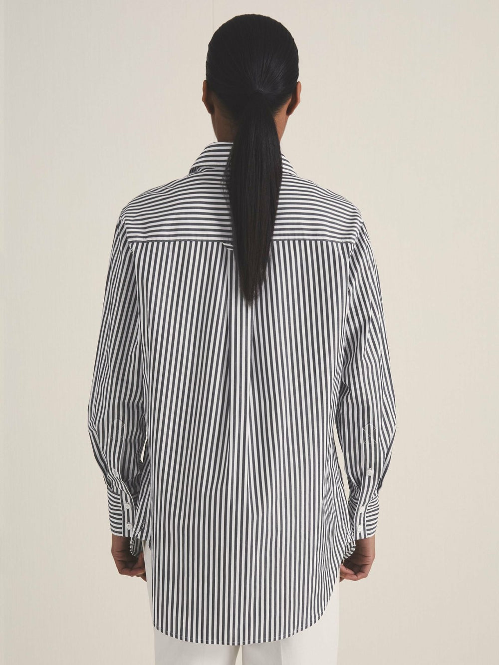 Reiss | | Les 100 Ciels Stripe Shirt in White/Navy