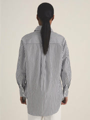 Reiss | | Les 100 Ciels Stripe Shirt in White/Navy