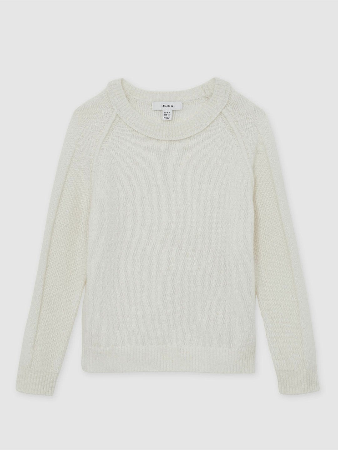 Reiss | 13-14 yrs Wool-Cashmere Reverse-Seam Jumper in Off White