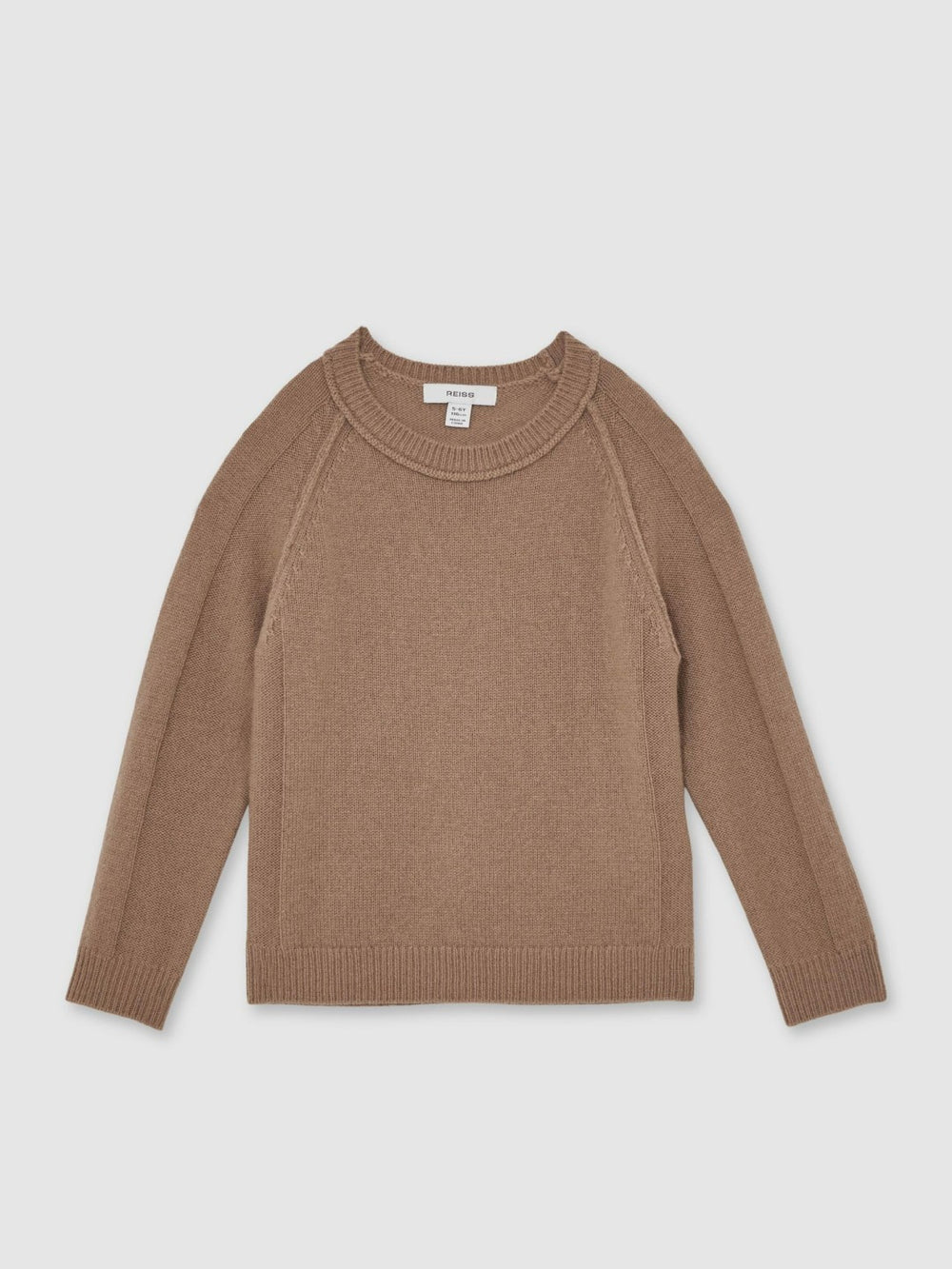 Reiss | 13-14 yrs Wool-Cashmere Reverse-Seam Jumper in Camel