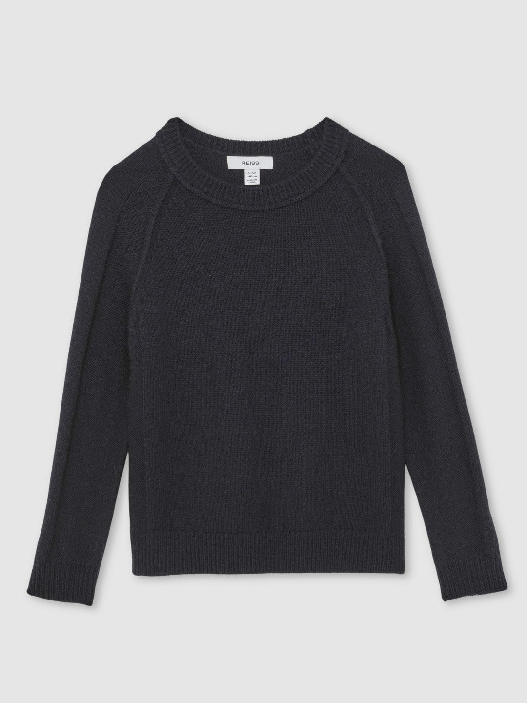 Reiss | 13-14 yrs Wool-Cashmere Reverse-Seam Jumper in Navy