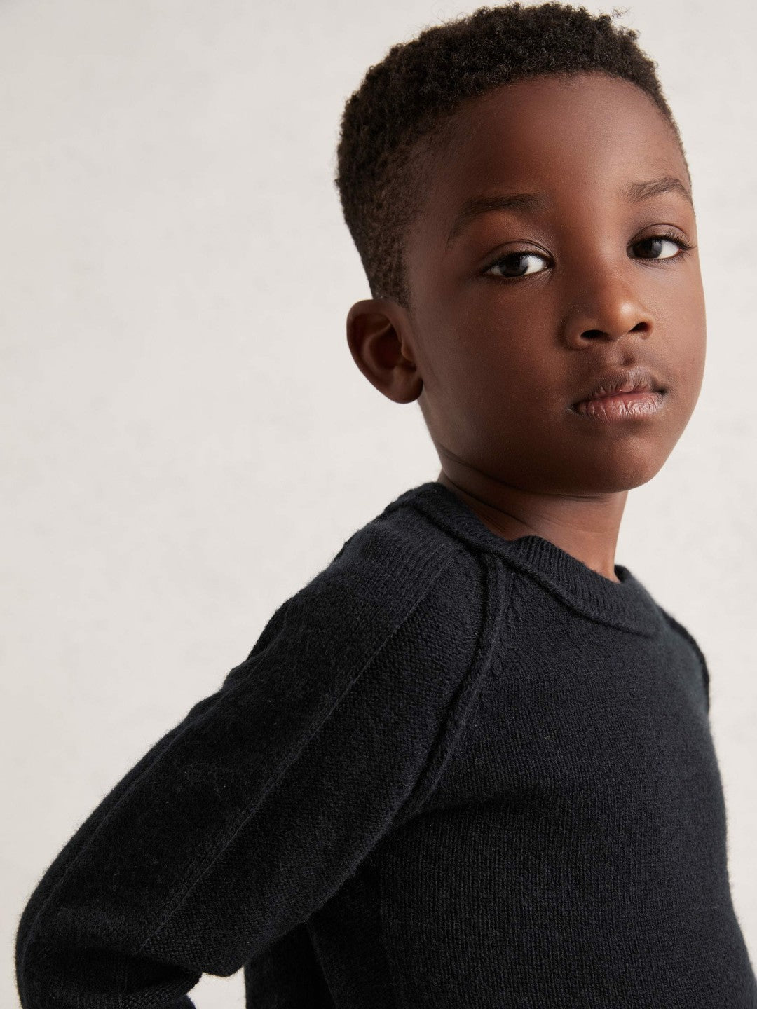 Reiss | 13-14 yrs Wool-Cashmere Reverse-Seam Jumper in Navy