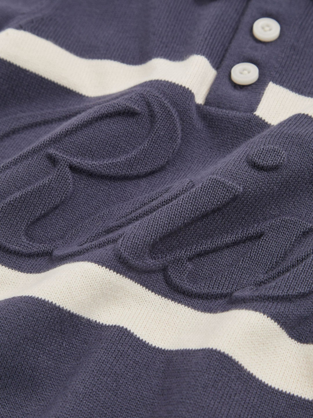 Reiss | 13-14 yrs Cotton Logo-Embossed Knit Polo Shirt in Indigo Blue/White