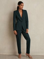 Reiss | Petite Wool-Blend Single-Breasted Suit Blazer in Green
