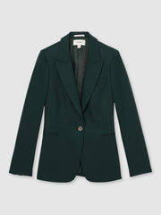 Reiss | Petite Wool-Blend Single-Breasted Suit Blazer in Green