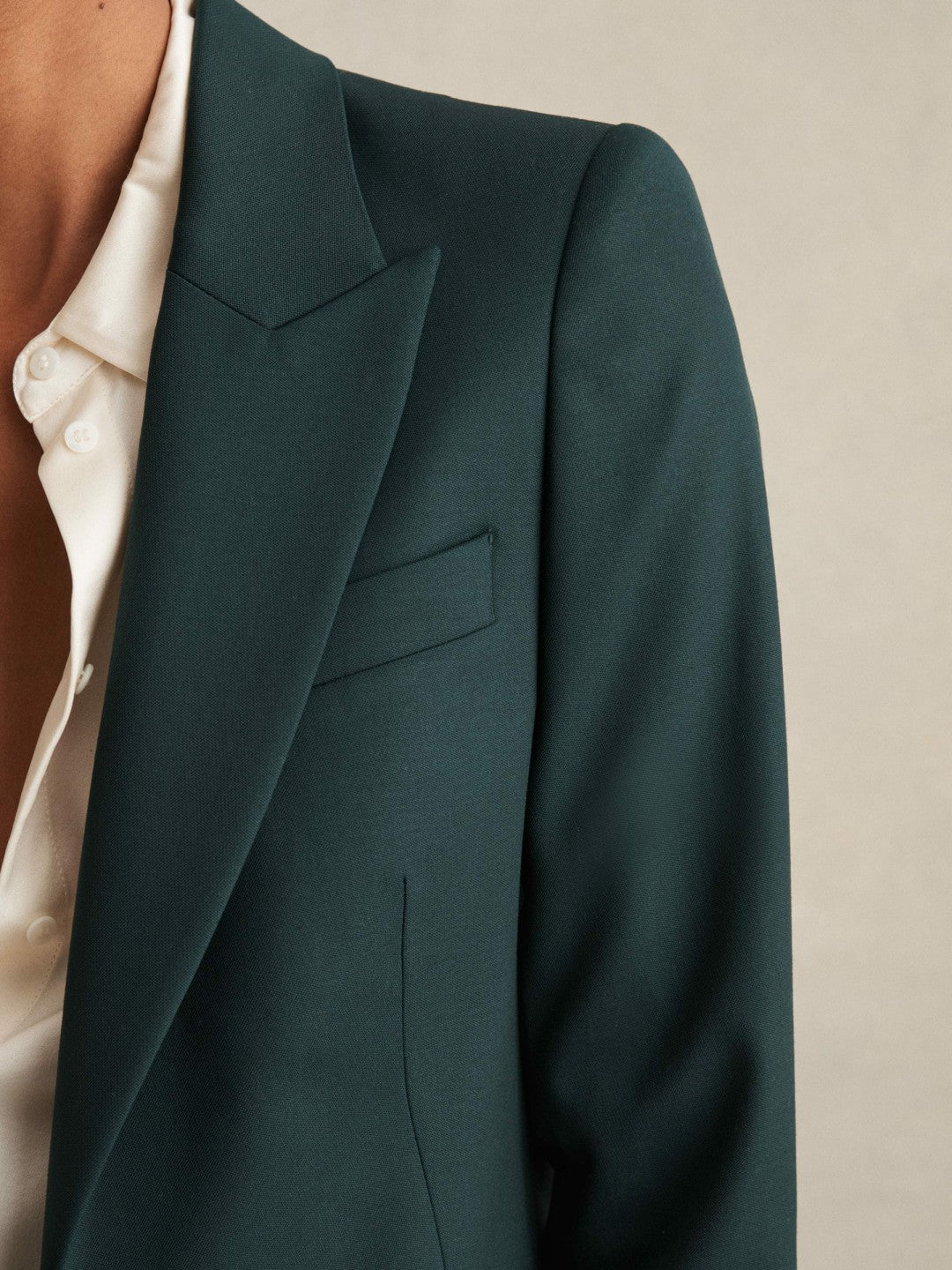 Reiss | Petite Wool-Blend Single-Breasted Suit Blazer in Green
