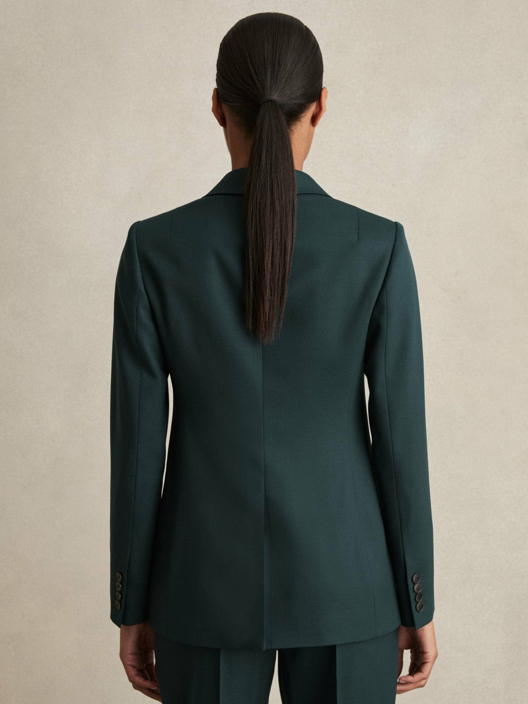 Reiss | Petite Wool-Blend Single-Breasted Suit Blazer in Green