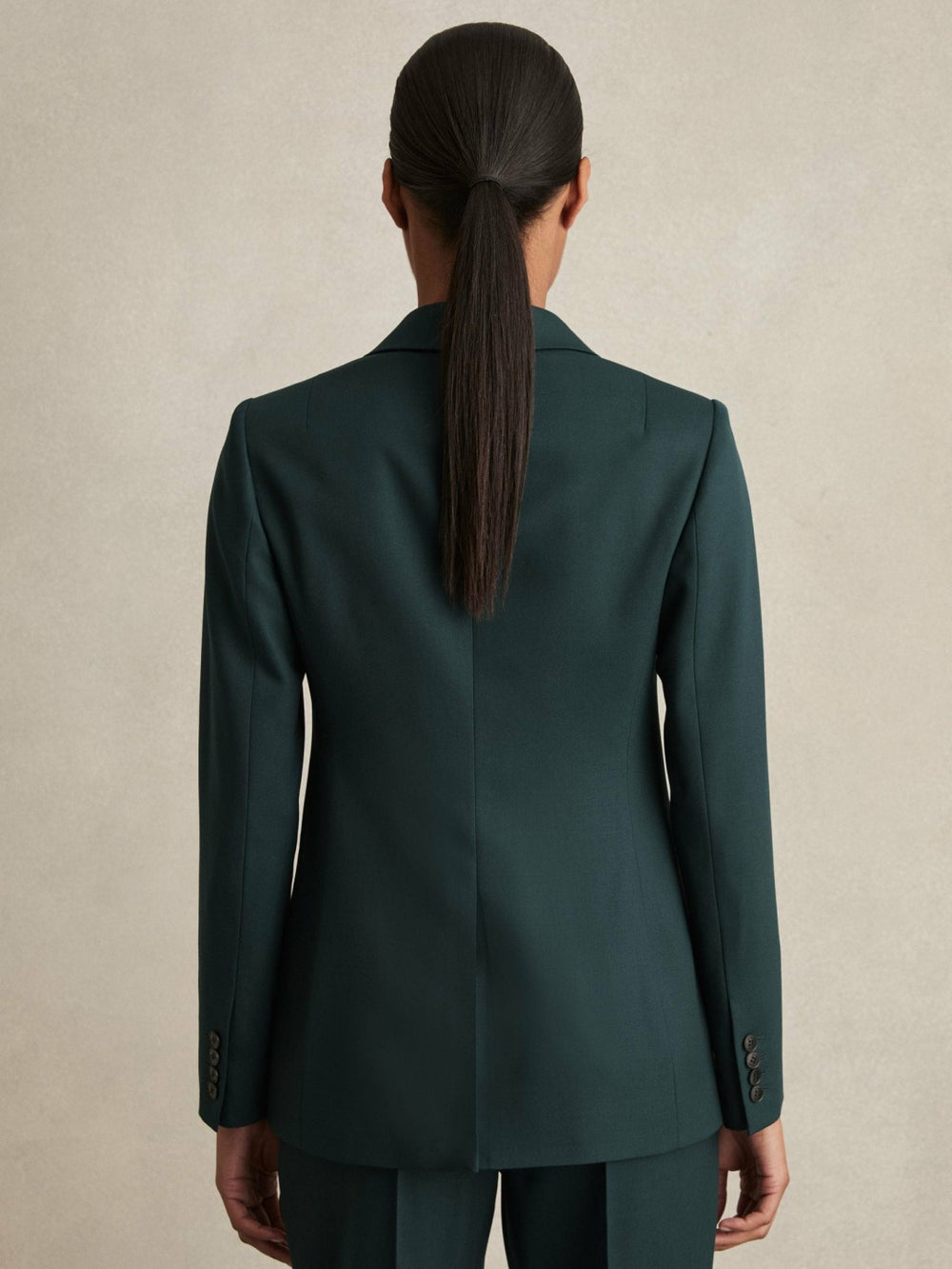 Reiss | Petite Wool-Blend Single-Breasted Suit Blazer in Green