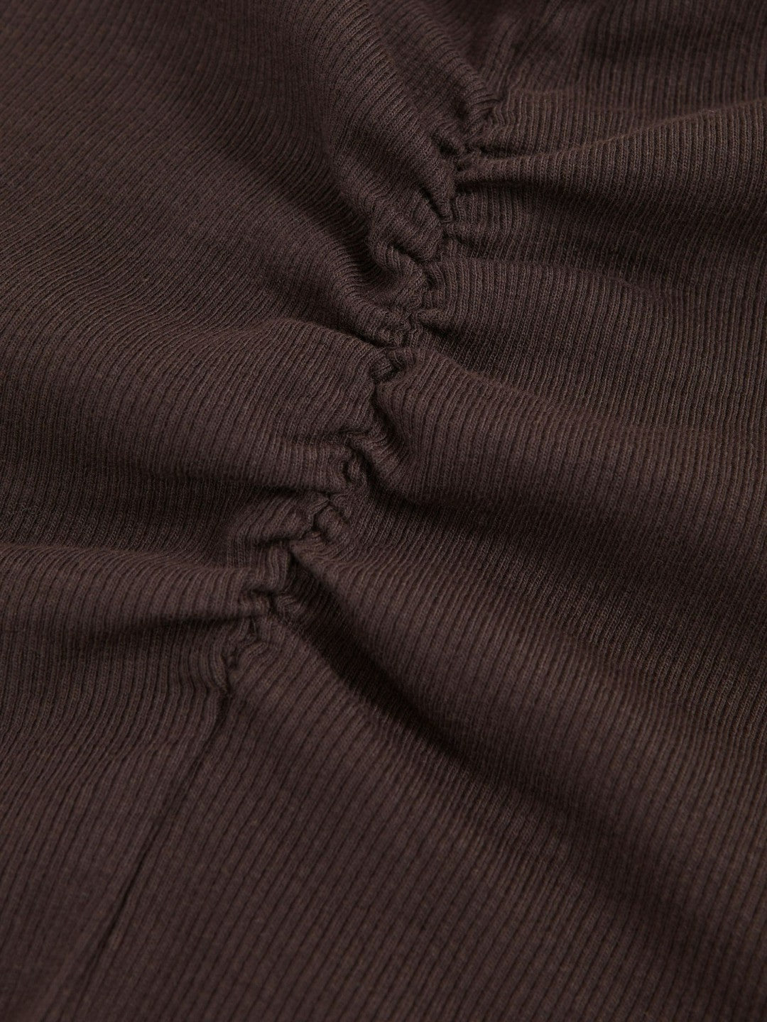 Reiss | 9-13 yrs Cotton Ruched Long-Sleeve T-Shirt with Stretch in Chocolate