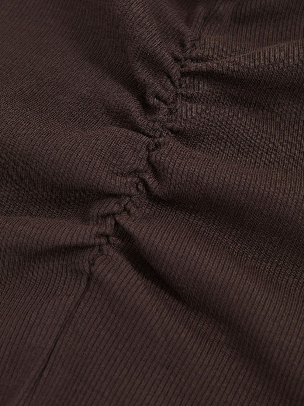 Reiss | 9-13 yrs Cotton Ruched Long-Sleeve T-Shirt with Stretch in Chocolate