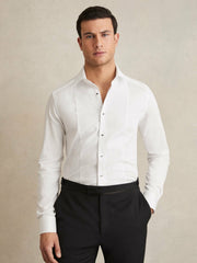 Reiss | Slim Fit Cotton Double-Cuff Dinner Shirt Regular-Fit in White