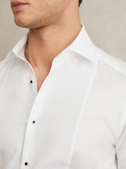 Reiss | Slim Fit Cotton Double-Cuff Dinner Shirt Regular-Fit in White