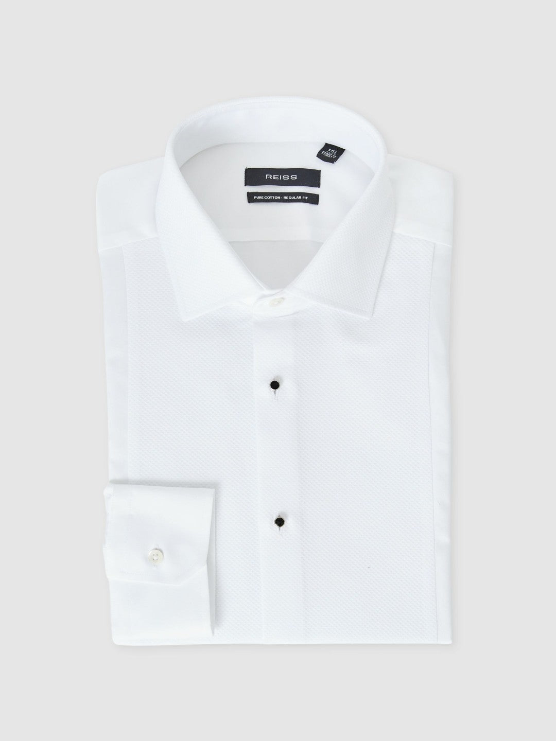 Reiss | Regular Fit Cotton Double-Cuff Dinner Shirt Regular-Fit in White