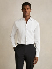 Reiss | Regular Fit Cotton Double-Cuff Dinner Shirt Regular-Fit in White