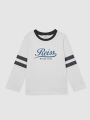 Reiss | 13-14 yrs Cotton Motor Cars Logo T-Shirt in White/Blue