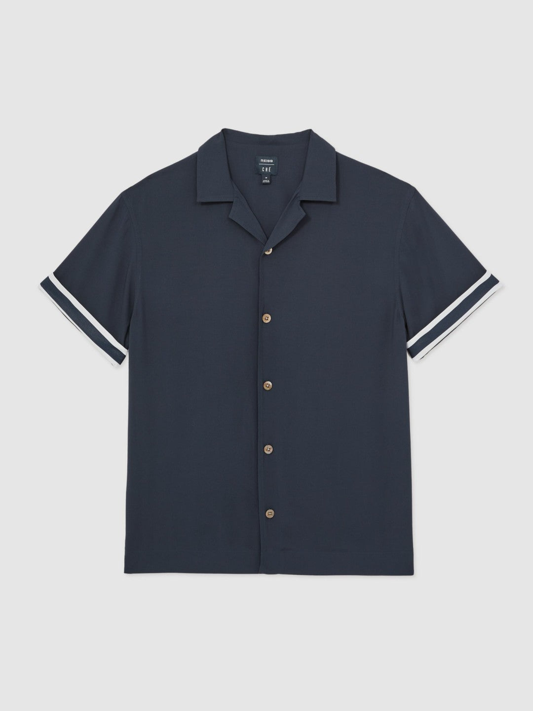 Reiss | | Ché Stripe-Cuff Shirt in Navy
