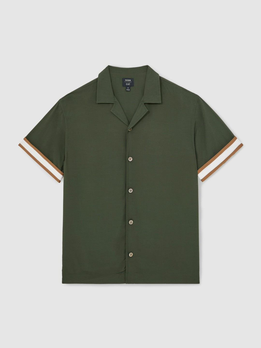 Reiss | | Ché Stripe-Cuff Shirt in Pine Green
